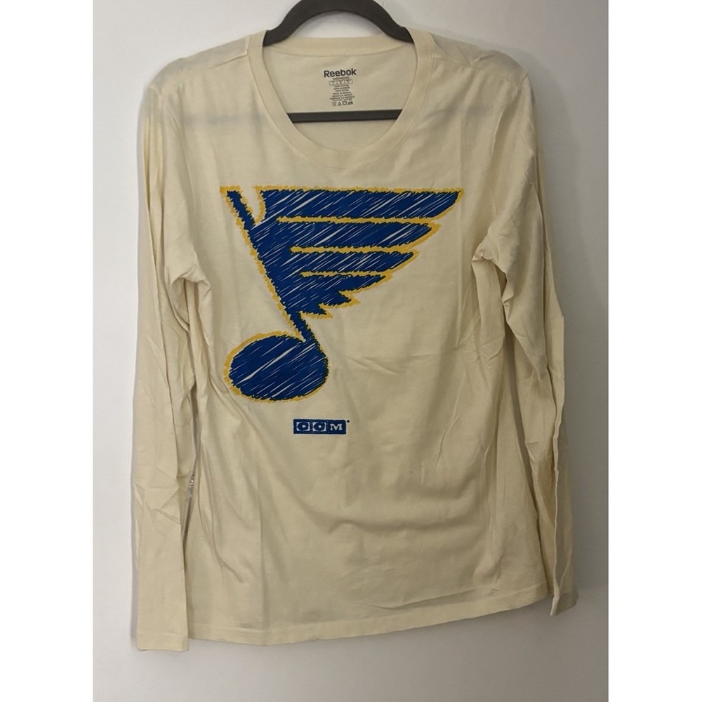 St Louis Blues NHL Reebok Team Long Sleeve T-Shirt Women's Hockey Shirt Large